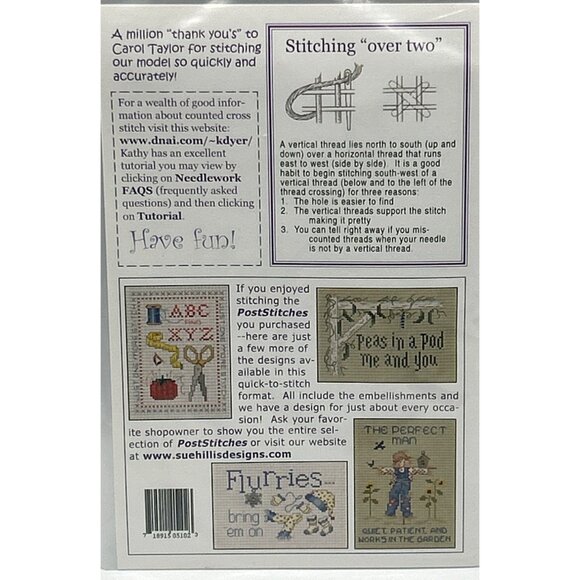 Cross Stitch "If the Shoe Fits" Pattern Including Charm Sandi Phipps Post Shoe - Picture 2 of 2